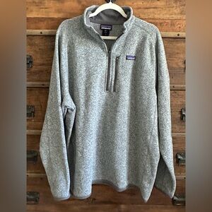 NWOT!! Patagonia Heather Gray Quarter Zip-Fleece with Dark Gray piping.